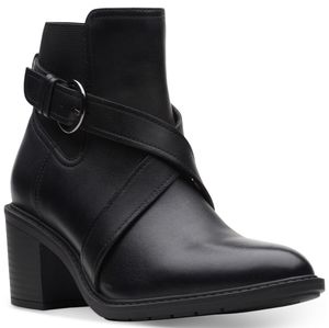 Clarks Scene Strap Women's Leather Ankle Boots, Size: 9.5, Oxford